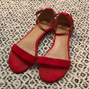 Bamboo red straps sandals